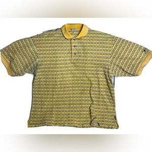 Columbia Men’s L Yellow All Over Golf Print Short Sleeve Polo Shirt